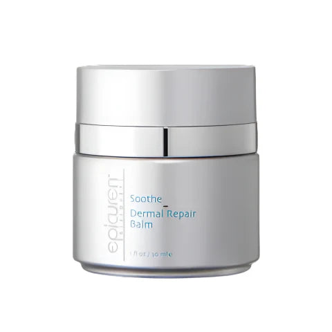 Silver jar of Dermal Repair Balm on a white background