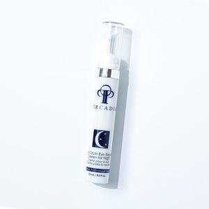 Circadia Full Circle Eye Repair gel cleanser shown in a sleek tube with applicator tip for gentle eye area cleansing.