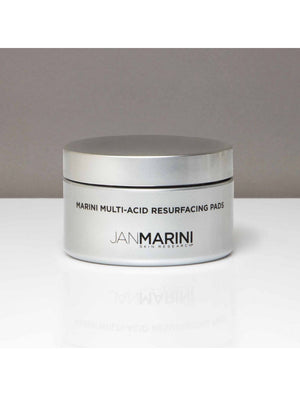 Jan Marini Multi-Acid Exfoliating Pads in a container, designed for acne treatment and skin exfoliation.