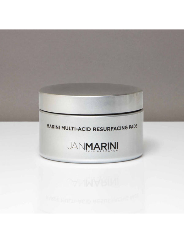 Jan Marini Multi-Acid Exfoliating Pads in a container, designed for acne treatment and skin exfoliation.