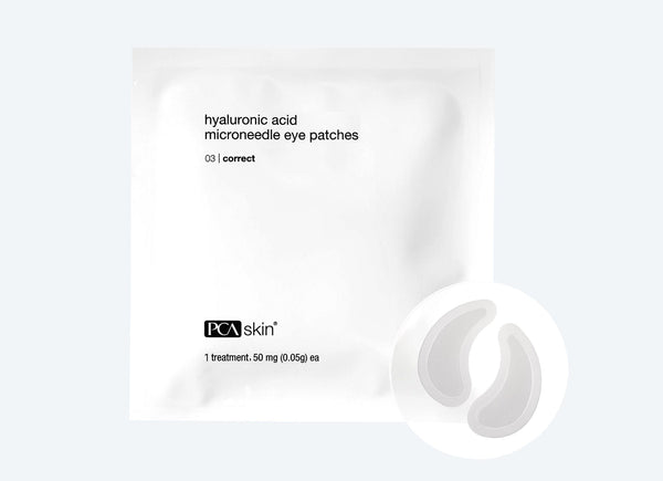 PCA Skin Hyaluronic Acid Microneedle Eye Patches in a single patch format for targeted under-eye hydration and rejuvenation.