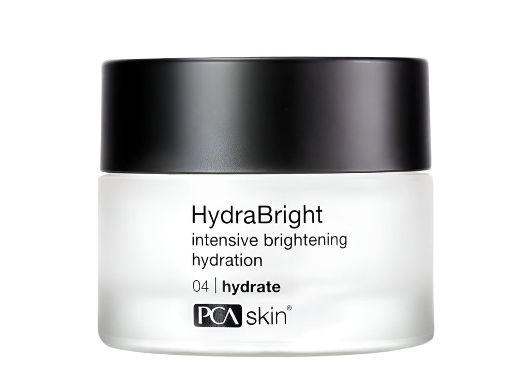 A jar of PCA Skin HydraBright intense brightening hydration lotion.