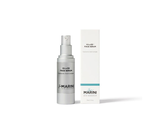 Jan Marini Hyla3D™ Face Serum in a clear bottle, showcasing its hydrating formula for age intervention.
