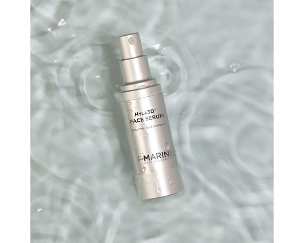 Jan Marini Hyla3D™ Face Serum bottle with a sleek design, showcasing the age intervention formula for youthful skin.