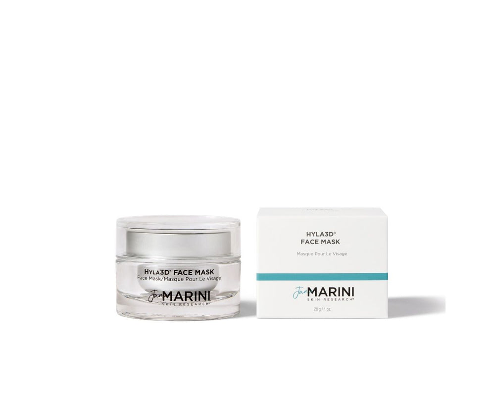 Jan Marini Hyla3D Face Mask displayed in a group, promoting hydration and age intervention for youthful skin.