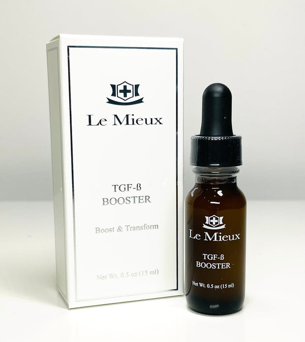 Le Mieux Snap Back Youth Serum bottle with a sleek design, showcasing anti-aging triple growth factor formula.