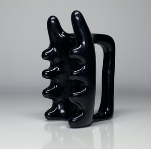 Halylo black fascia facial and body massage tool, featuring G-types for effective chin and body massage therapy.