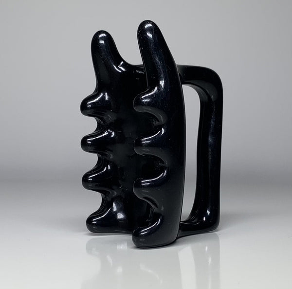 Halylo black fascia facial and body massage tool, featuring G-types for effective chin and body massage therapy.