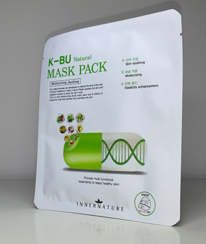 INNERNATURE K-BU Natural Face MASK , Skin soothing Mask Pack 10pc - European Beauty by B