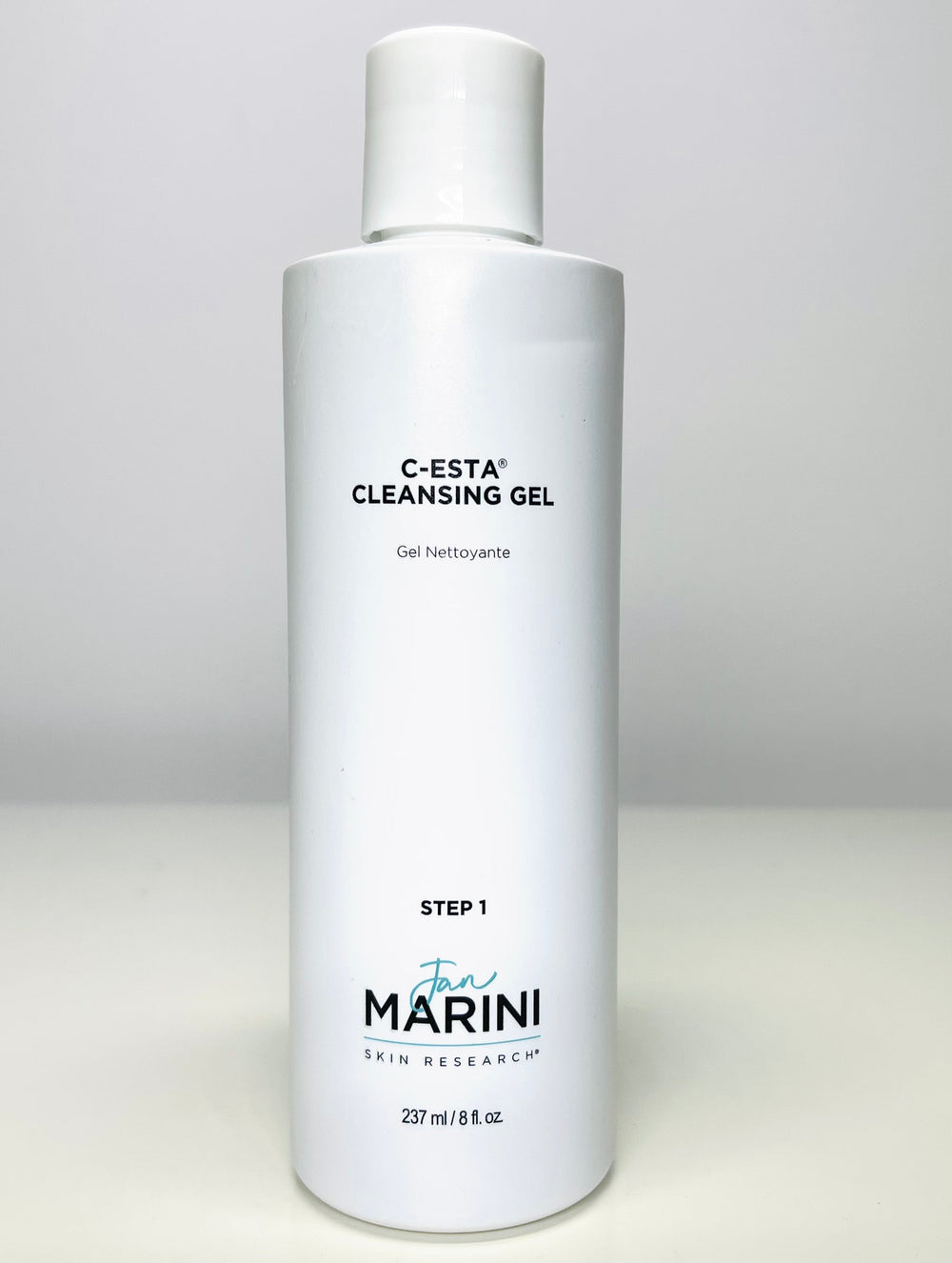 Jan Marini C-ESTA Cleansing Gel bottle with label, designed to help reduce dark spots and cleanse skin.