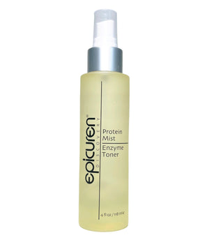 Epicuren Discovery Protein Mist Enzyme Toner in a 4 Fl Oz bottle with a sleek design, showcasing the product's label.