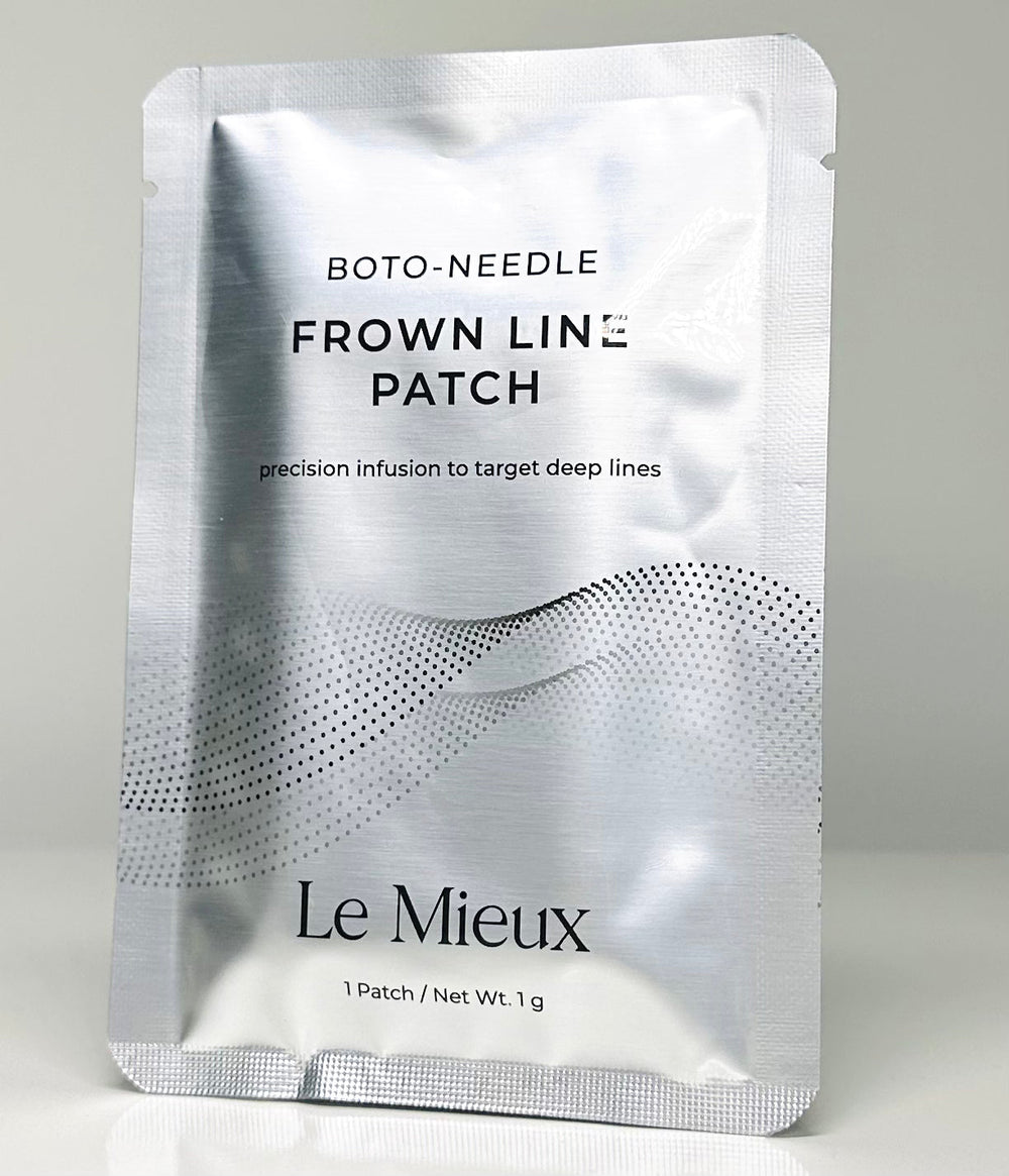 Le Mieux Boto-Needle Frown Line Patch mask for reducing frown lines, featuring a sleek design and skin-friendly material.