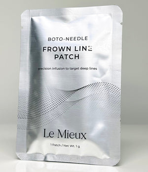 Le Mieux Boto-Needle Frown Line Patch mask featuring targeted design for smoothing frown lines on the forehead.
