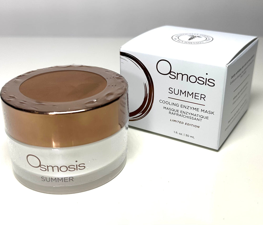 Osmosis Beauty Summer Cooling Enzyme Mask in a jar with a light, refreshing texture for cleansing and revitalizing skin.