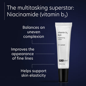 PCA Skin Vitamin B3 Eye Brightening Cream with niacinamide for brightening the eye area and improving skin tone.