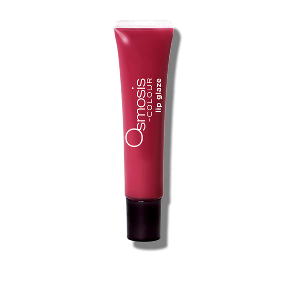 Osmosis Beauty Lip Glaze in Grateful, showcasing a glossy, vibrant shade in a sleek applicator.