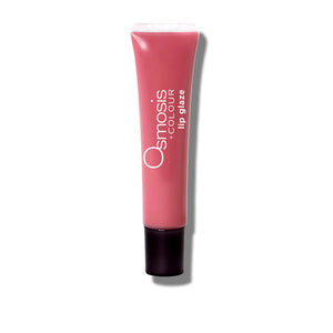 Osmosis Beauty Lip Glaze in Thankful, showcasing a glossy, vibrant lip color in a sleek applicator.