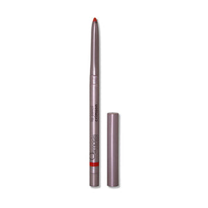 Osmosis Beauty Lip Pencil in crimson shade with a smooth, pointed tip for precise application on lips.