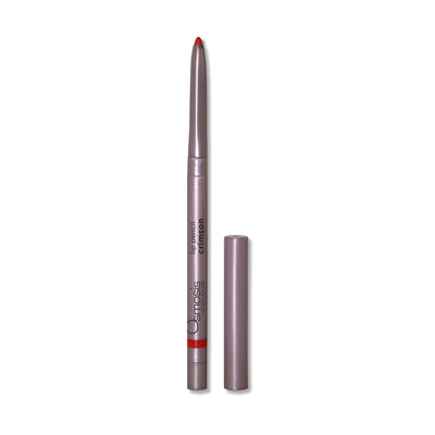 Osmosis Beauty Lip Pencil in crimson shade with a smooth, pointed tip for precise application on lips.