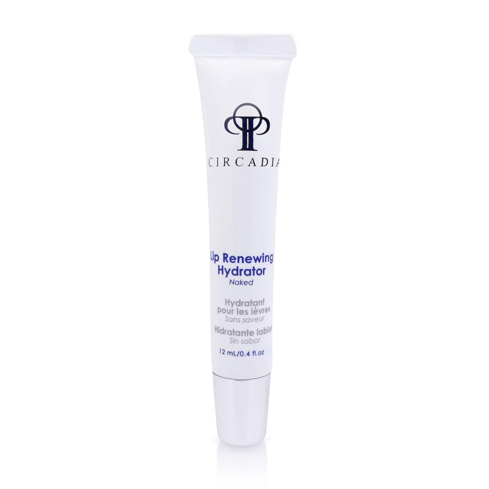 Circadia Lip Renewing Hydrator Naked gel cleanser in a clear container with white label, showcasing the product's packaging.