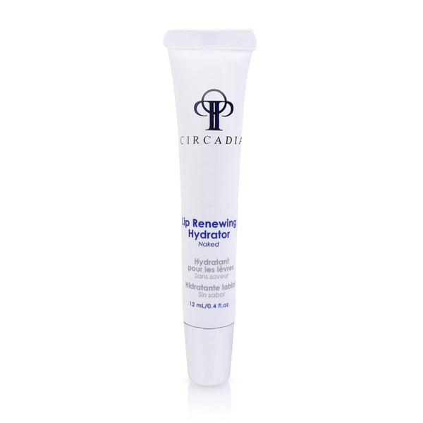 Circadia Lip Renewing Hydrator Naked gel cleanser in a clear container with white label, showcasing the product's packaging.