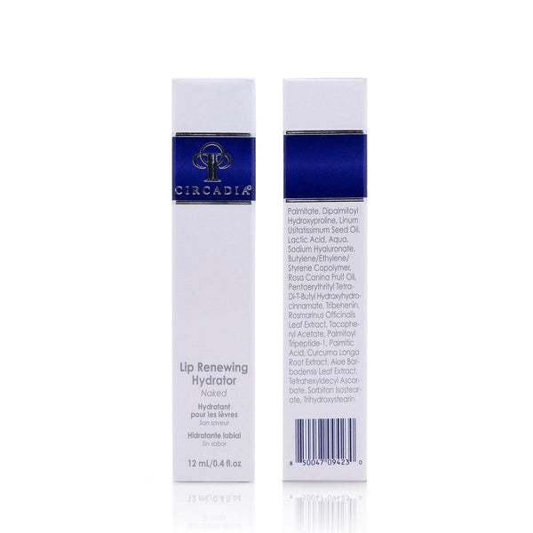 Circadia Lip Renewing Hydrator Naked gel cleanser in a sleek tube, designed for hydrating and renewing lips.