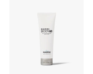 Jan Marini Marini BodyTX body scrub in a clean, elegant packaging showcasing its smooth texture and design.