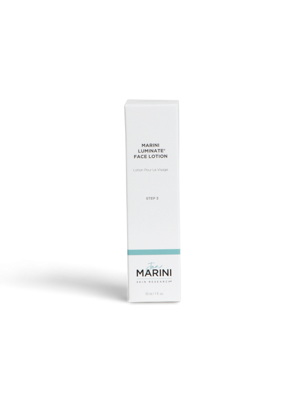 Jan Marini Luminate Face Lotion in a sleek bottle, designed for brightening and hydrating the skin.
