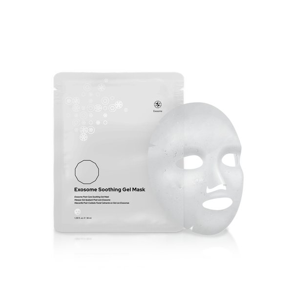 Benev Exosome Soothing Gel Mask with five sheet masks in a box, designed for calming and hydrating the skin.