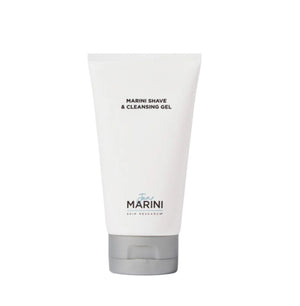 White tube of Marini Shave & Cleansing Gel on a white background