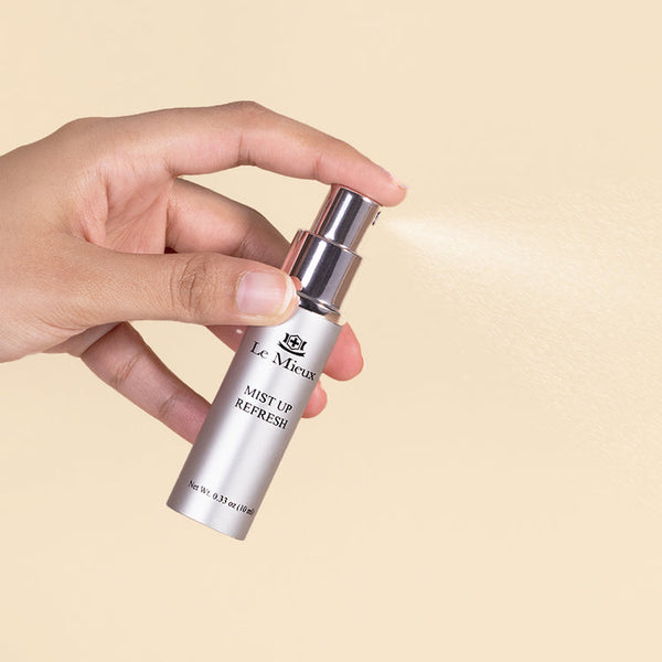 Le Mieux Blossoming Boost Mist bottle, showcasing a refreshing facial mist for skin hydration and rejuvenation.