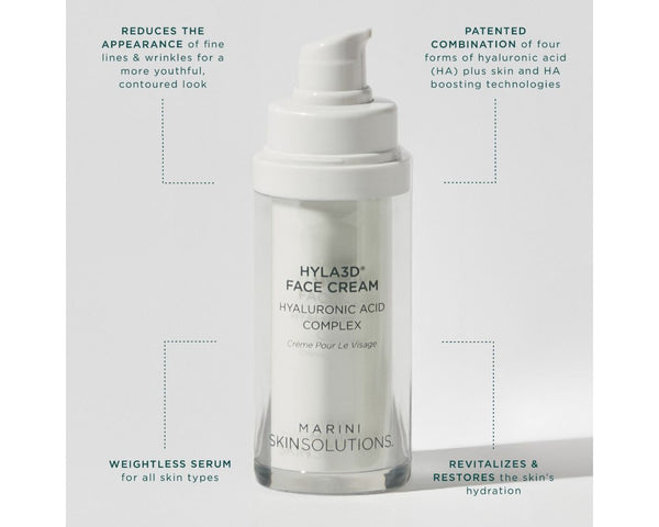 Jan Marini Hyla3D™ Face Serum bottle with a sleek design, showcasing its age intervention properties for youthful skin.