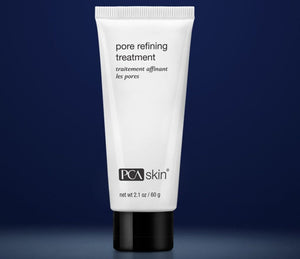 PCA Skin Pore Refining Treatment serum in a dropper bottle with a sleek design on a neutral background.