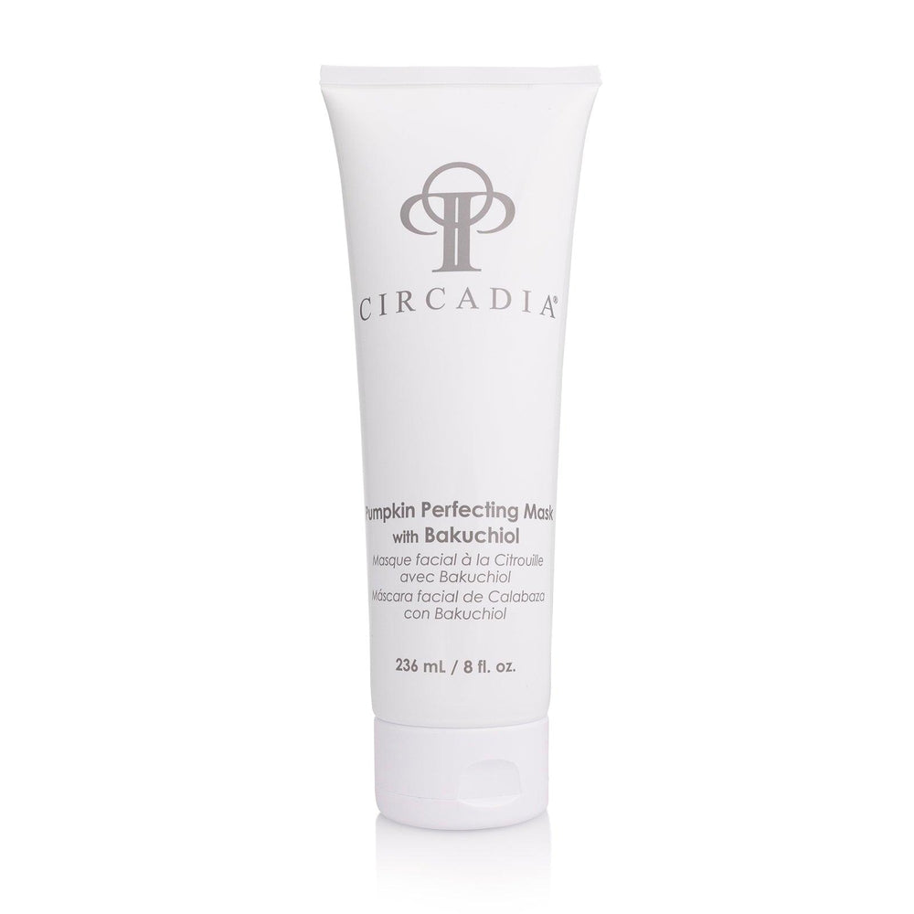 Circadia Pumpkin Perfecting Mask with Bakuchiol in a jar, showcasing its rich, creamy texture and natural pumpkin ingredients.