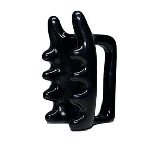Halylo black fascia facial and body massage tool, featuring G-type design for effective chin and body massage.