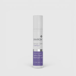 Environ Botanical Infused Sebu-Spot Blemish Gel in a small tube, designed for treatment of blemishes and skin imperfections.