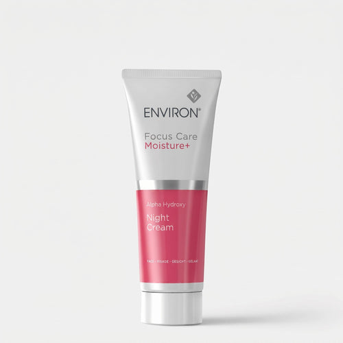Environ Alpha Hydroxy Night Cream in a jar, a skincare mask and exfoliator for improved skin texture and rejuvenation.