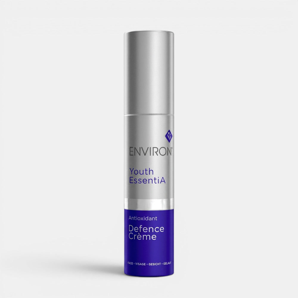 Environ Antioxidant Defence Crème in a sleek jar, part of moisturizers and treatments, designed to protect and nourish the skin.