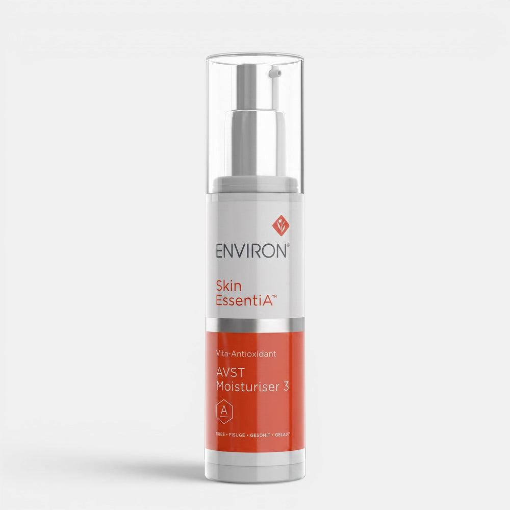 Environ Vita-Antioxidant AVST Moisturizer 3 jar, a skincare product from Environ in a white container with a silver lid.