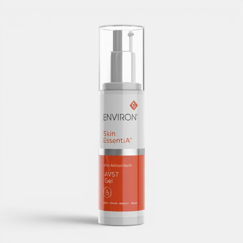 Environ Vita-Antioxidant AVST Gel in a clear jar, a rejuvenating moisturizer and treatment for healthy, hydrated skin.