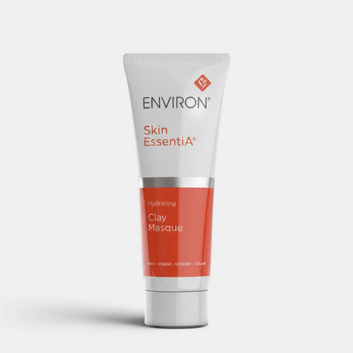 Environ Hydrating Clay Masque in a jar, designed for masks and exfoliators, with a smooth clay formula for deep hydration.