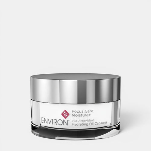 Environ Vita-Antioxidant Hydrating Oil Capsules for moisturizers and treatments, showing the capsules in a natural setting.