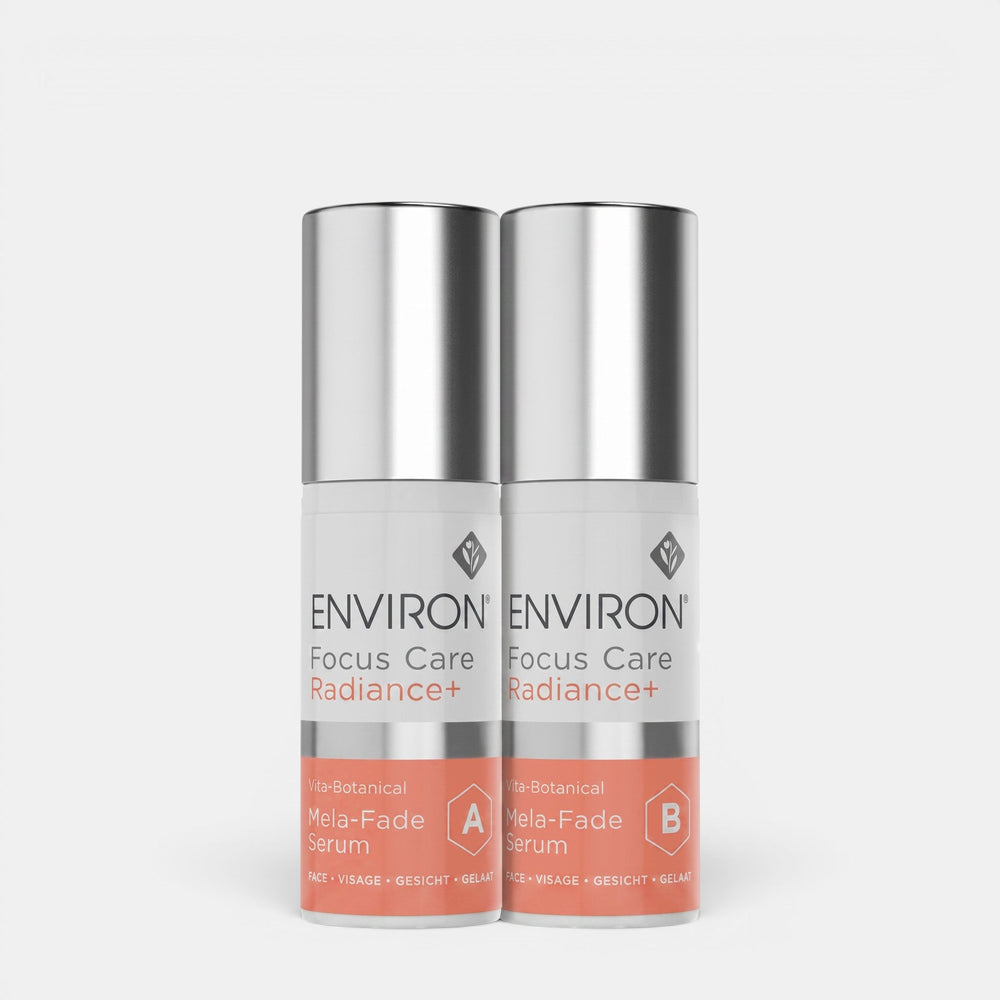 Environ Vita-Botanical Mela-Fade Serum System with multiple serum bottles for skin brightening and pigmentation treatment.