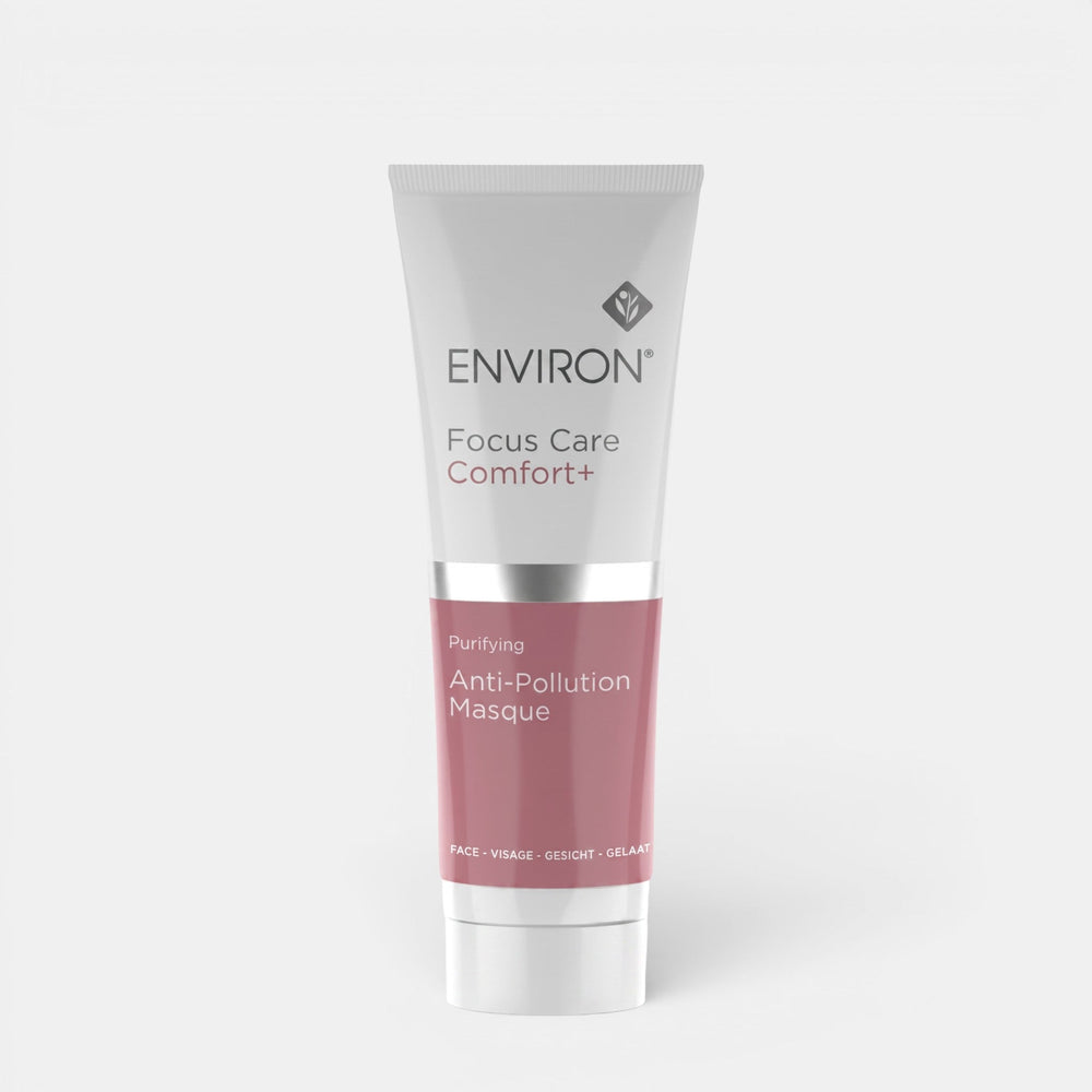 Environ Purifying Anti-Pollution Masque applied on skin, designed to detoxify and clear impurities for a refreshed complexion.