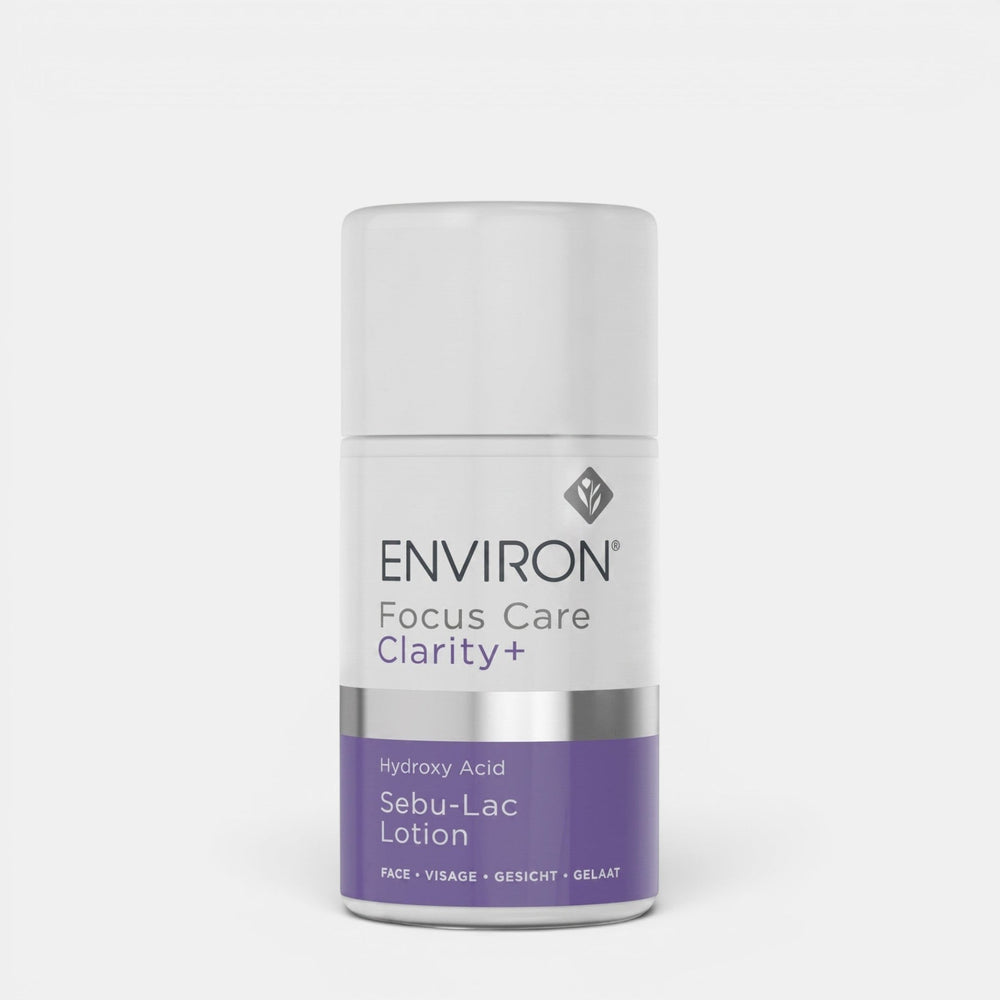 Environ Hydroxy Acid Sebu-Lac Lotion bottle for skin treatment, displayed with a clean, clinical background.