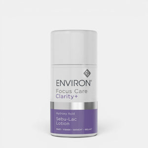 Environ Hydroxy Acid Sebu-Lac Lotion bottle for skin treatment, displayed with a clean, clinical background.