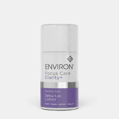 Environ Hydroxy Acid Sebu-Lac Lotion bottle for skin treatment, displayed with a clean, clinical background.