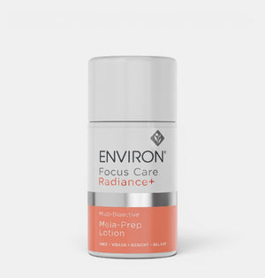 Environ Multi-Bioactive Mela-Prep Lotion in a sleek bottle, designed for moisturizing and skin brightening treatment.