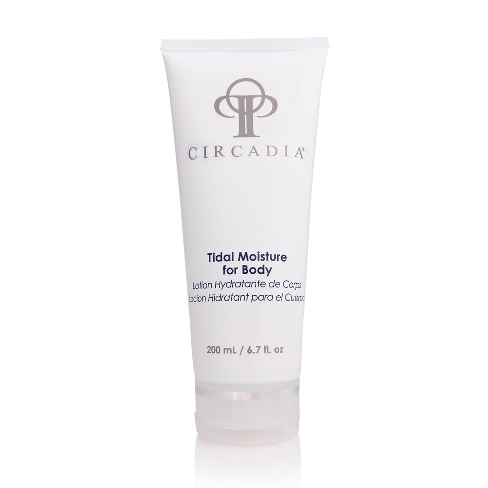 Circadia Tidal Moisture for Body gel cleanser in a clear bottle with a white cap, featuring a minimalist label design.