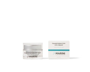 Jan Marini Transformation Eye Cream for dark spots in a cream jar with a sleek design on a light background.
